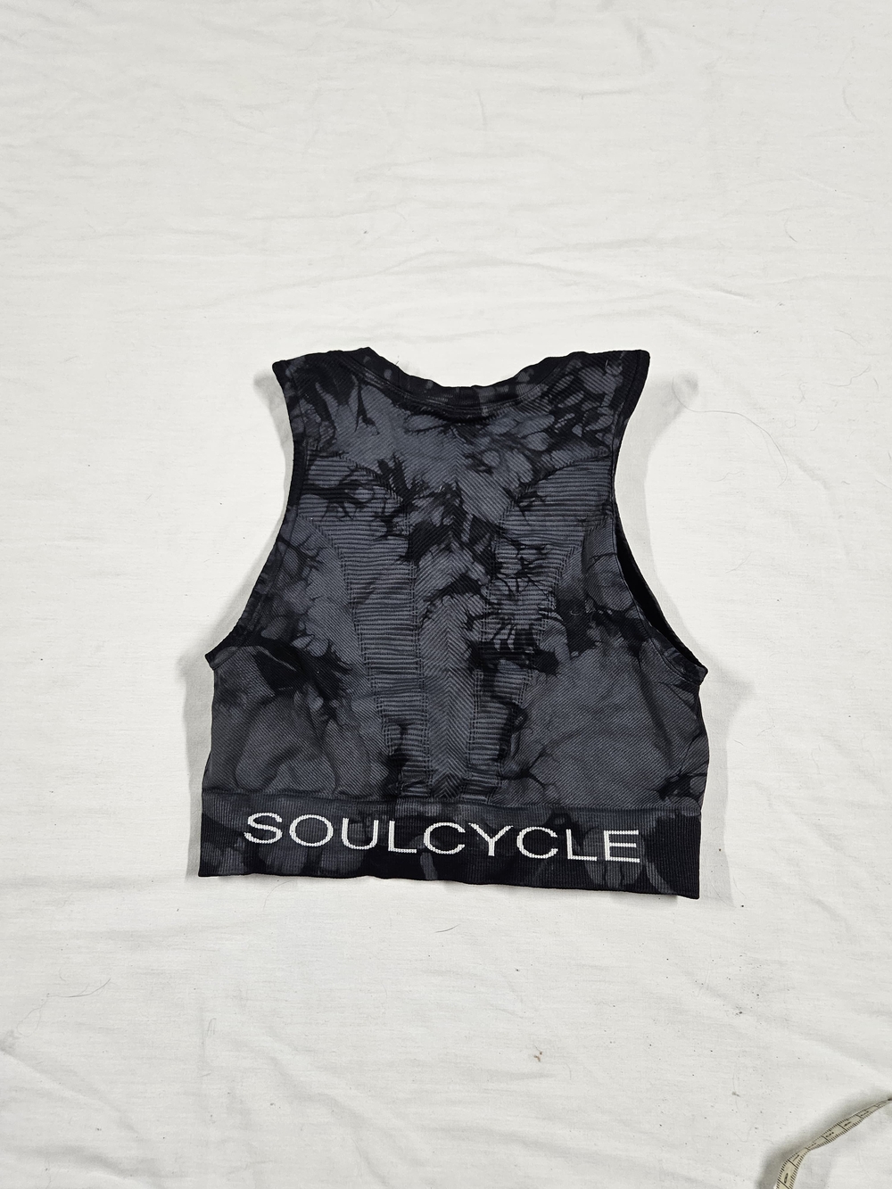 soulcycle Black Tie-Dye Seamless Crop Top